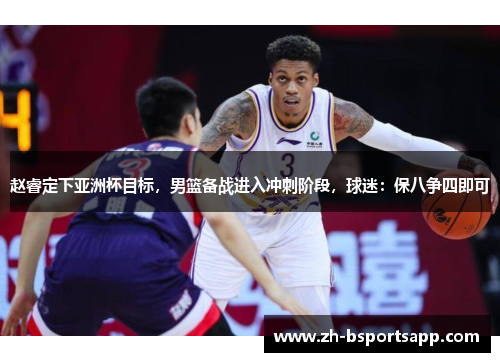 赵睿定下亚洲杯目标，男篮备战进入冲刺阶段，球迷：保八争四即可